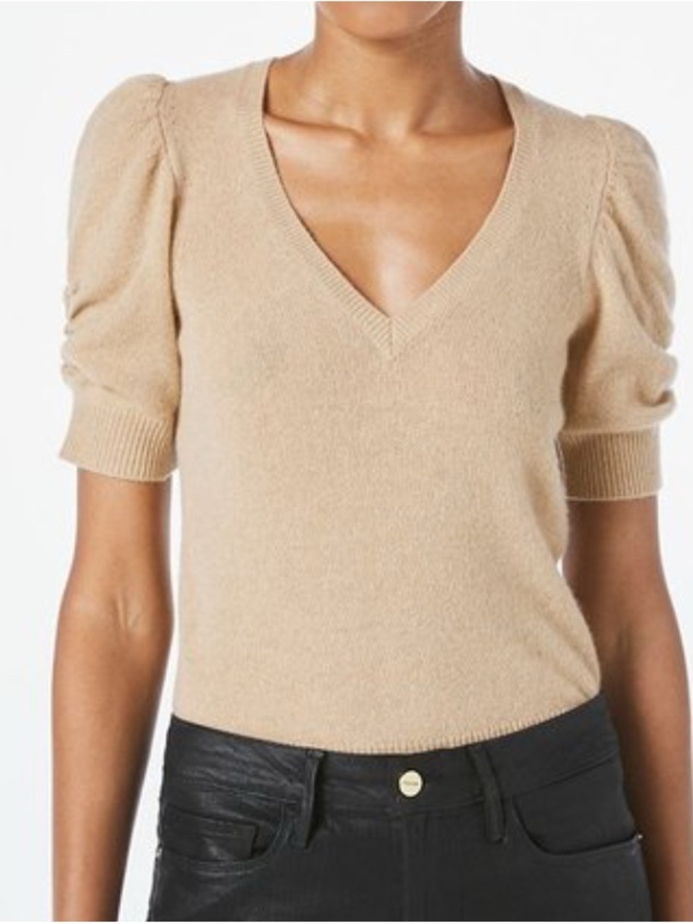 Frame Cashmere Frankie Sweater - Caramel Heather